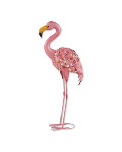 STANDING TALL SOLAR FLAMINGO STATUE